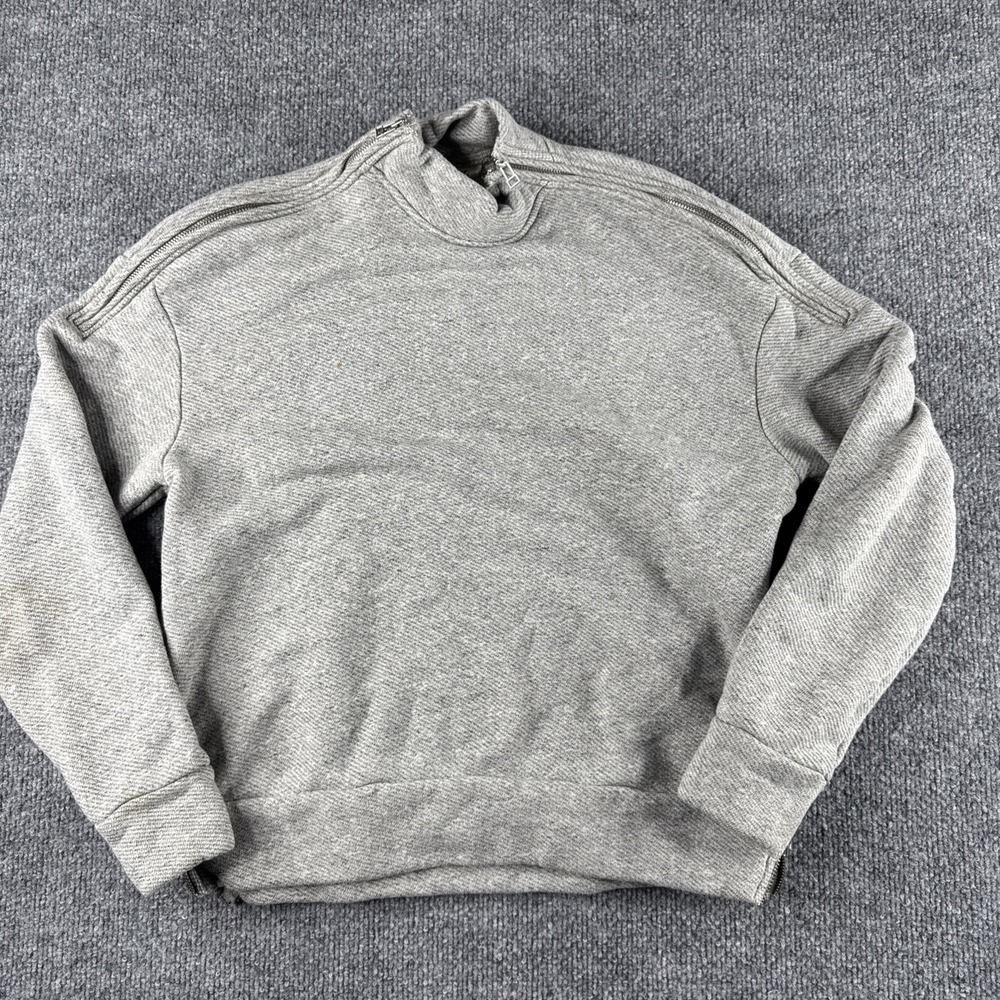 Women's H&M Studio A/W 2014 Sweatshirt Zips Details Grey Melange (size US 4 )